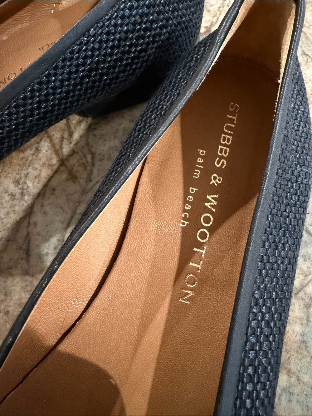 Stubbs & Wootton Raffia Noir Slipper Black Woven Loafers - Picture 5 of 8